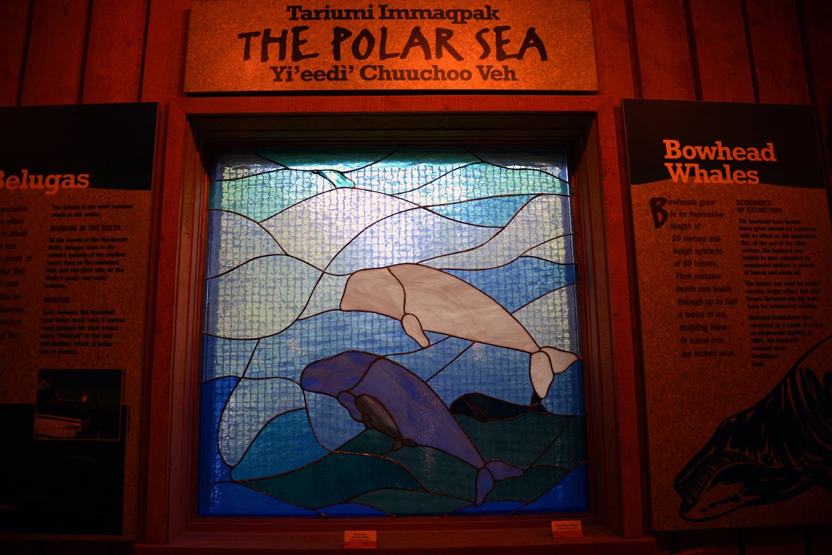 09D The Polar Sea Display Includes A Stained Glass Window By Myrna Button Inside The Western Arctic Regional Visitor Centre In Inuvik Northwest Territories